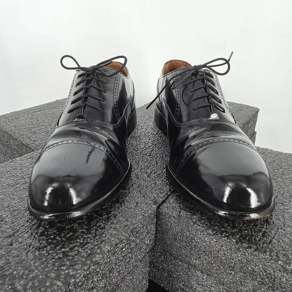 Bostonian Classics Men's Black Leather Cap Toe Oxford Dress Shoes Size 9 M First